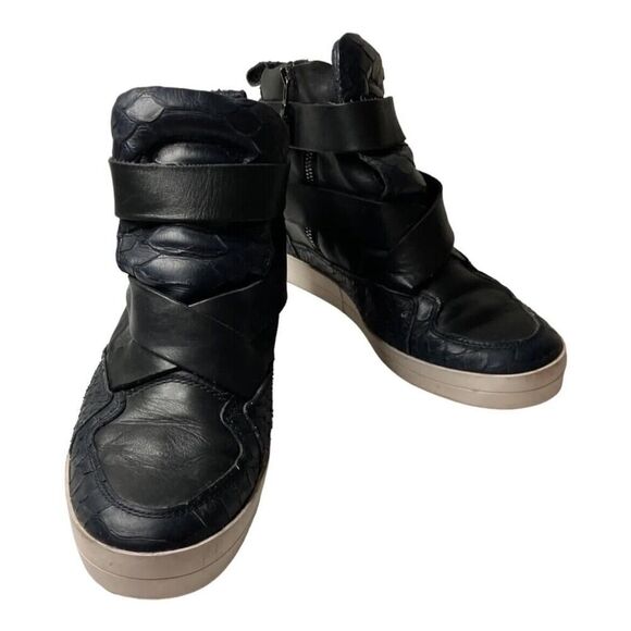 Michalsky For Kennel Schmenger Luxury Leather Blue High Sneakers RARE US M5.5/W7 - Picture 2 of 10